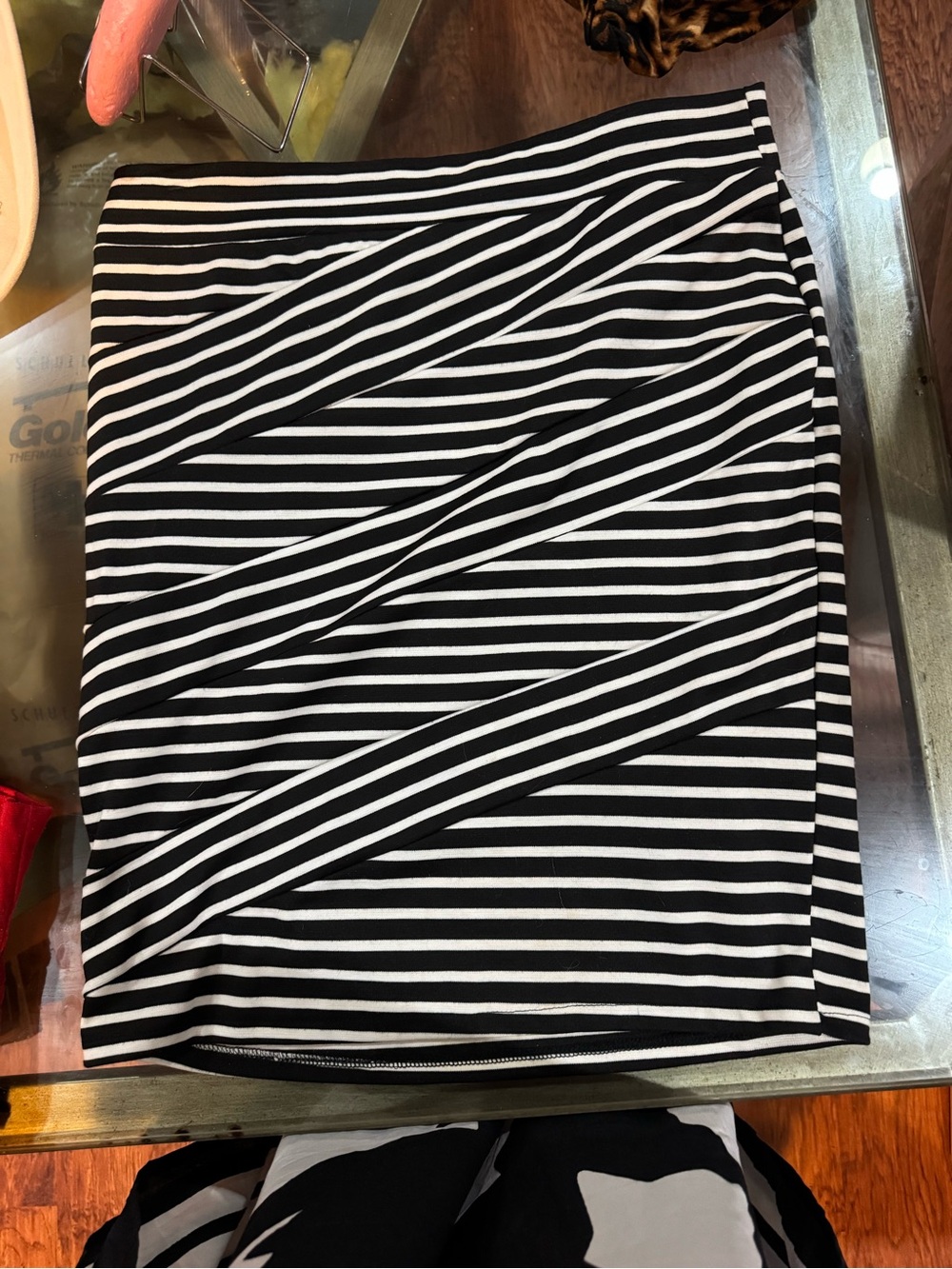 Black & White Striped Pencil Skirt
